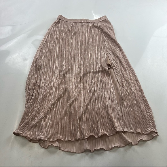 Abercrombie & Fitch women’s rose gold pleated midi skirt S L91-21 - Picture 2 of 6